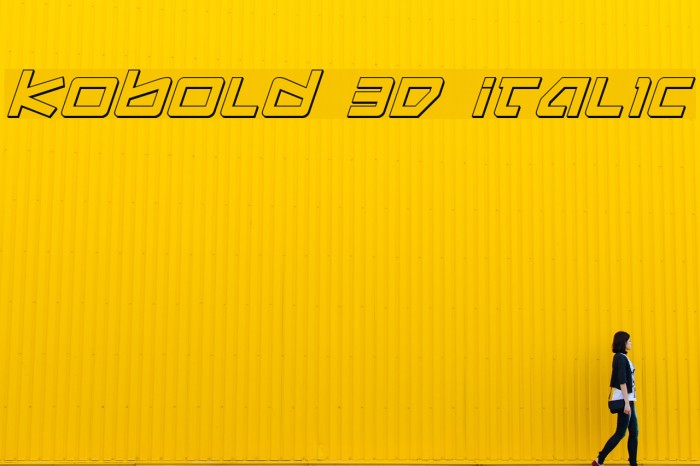 Kobold 3D Italic Font examples