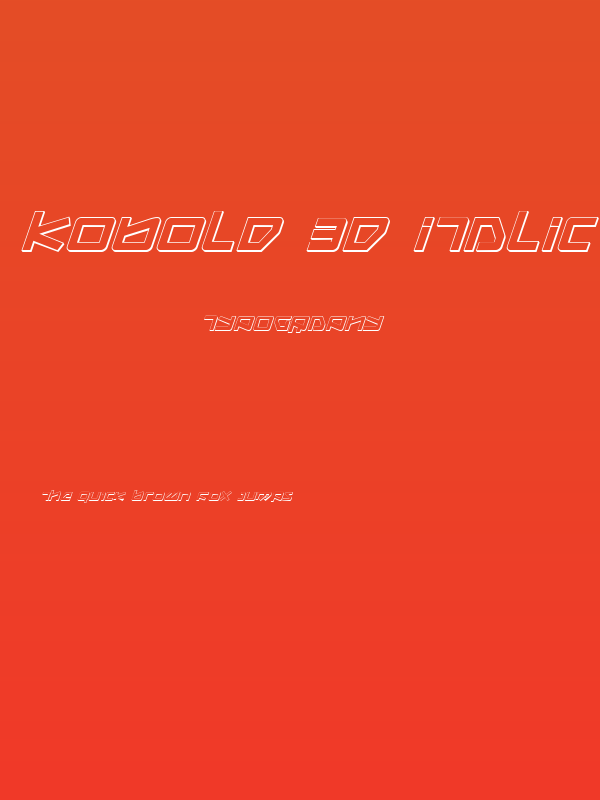 Kobold 3D Italic Poster