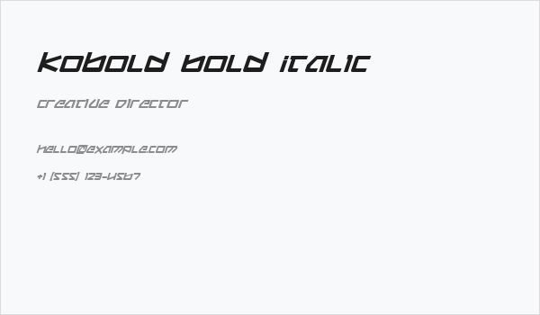 Kobold Bold Italic Business Card