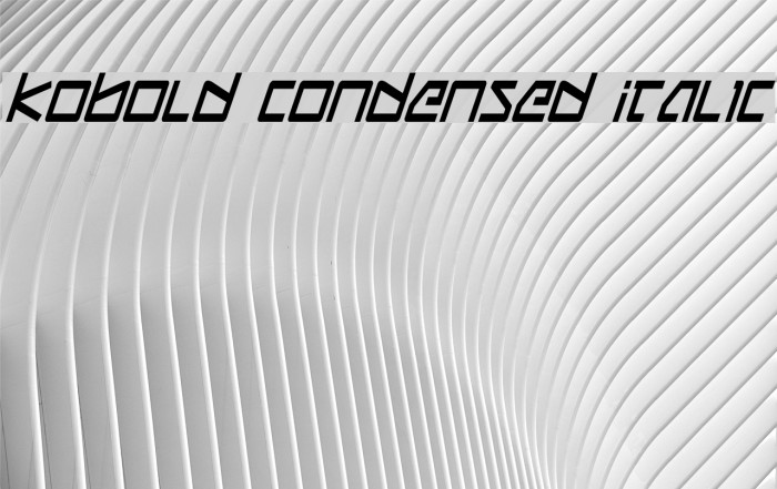 Kobold Condensed Italic Caratteri examples