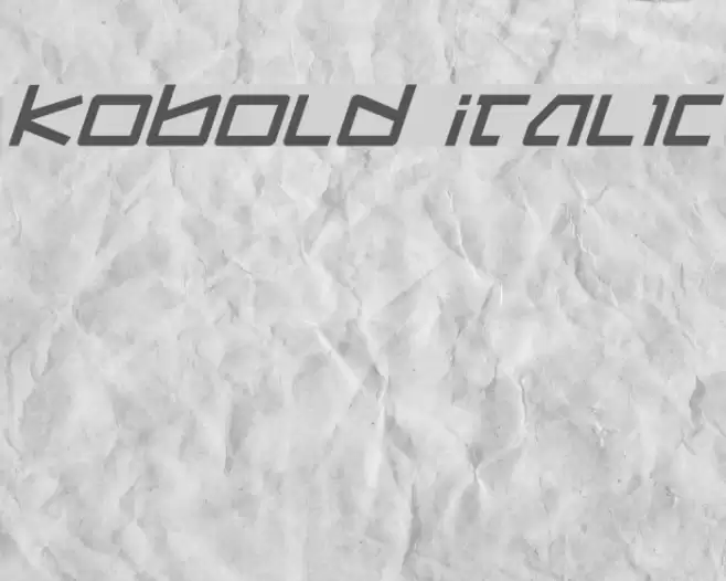 Kobold Italic Caratteri examples