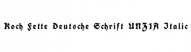 Koch Fette Deutsche Schrift UNZ1A Italic  नि: शुल्क फ़ॉन्ट्स डाउनलोड