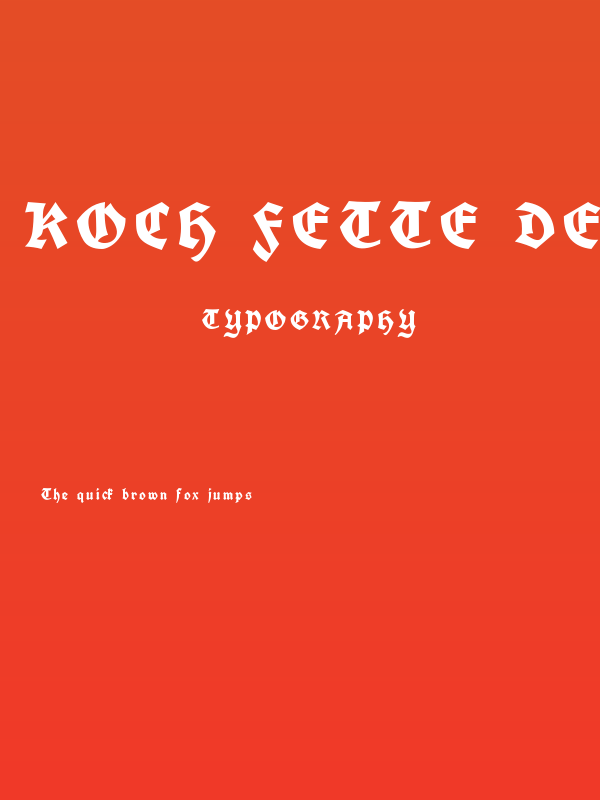 Koch Fette Deutsche Schrift UNZ1A Italic Poster