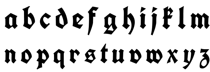Koch Fette Deutsche Schrift UNZ1A Italic フォント 小文字