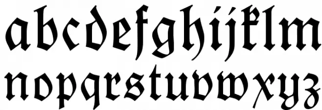 Koch-Fraktur OT normal Caratteri MINUSCOLO
