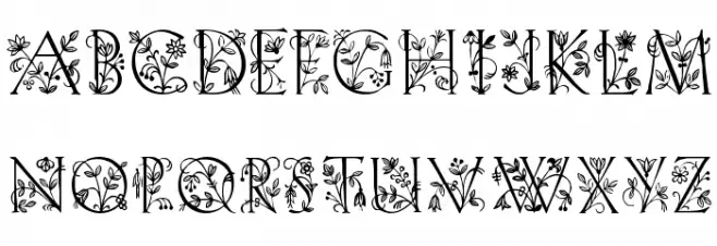Koch Initialen Font UPPERCASE