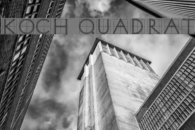 Koch Quadrat Font examples