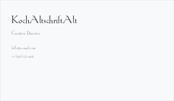 KochAltschriftAlt Business Card