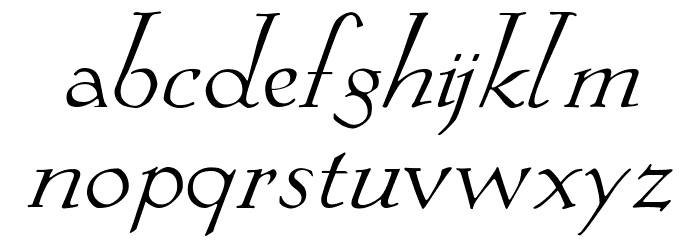 KochAltschriftKursiv Font Litere mici