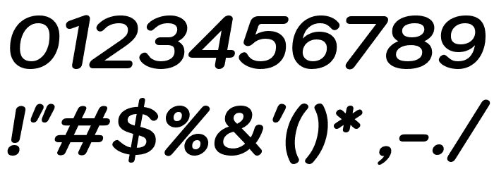 Kodchasan Bold Italic Font OTHER CHARS