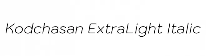 Kodchasan ExtraLight Italic  Frei Schriftart Herunterladen
