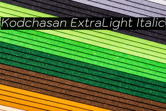 Kodchasan ExtraLight Italic Font examples