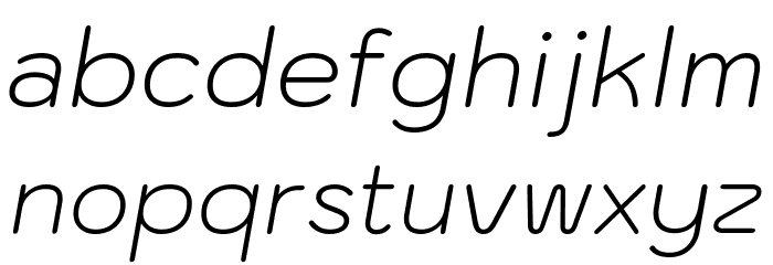 Kodchasan ExtraLight Italic Font LOWERCASE
