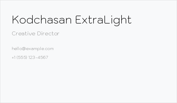 Kodchasan ExtraLight Business Card