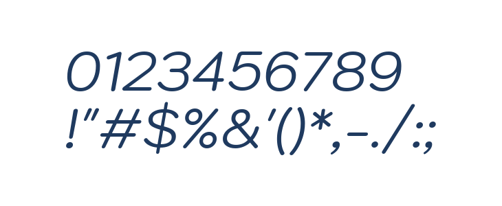 Kodchasan Italic Other Characters