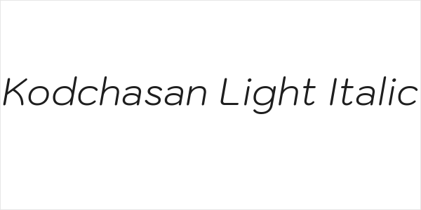 Kodchasan Light Italic Logo