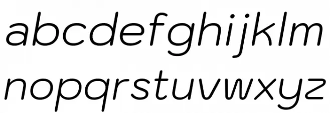 Kodchasan Light Italic Шрифта строчной