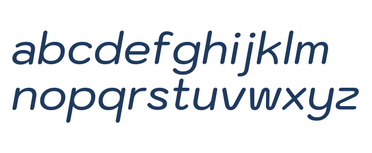 Kodchasan Medium Italic Lowercase