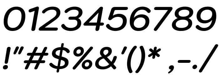 Kodchasan SemiBold Italic Font OTHER CHARS