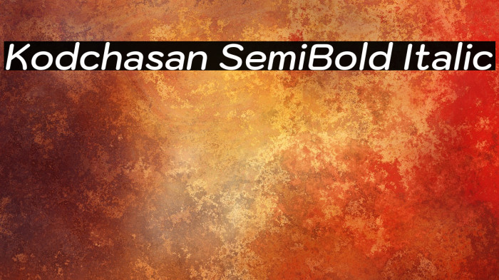 Kodchasan SemiBold Italic Font examples