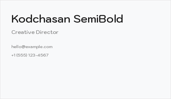 Kodchasan SemiBold Business Card
