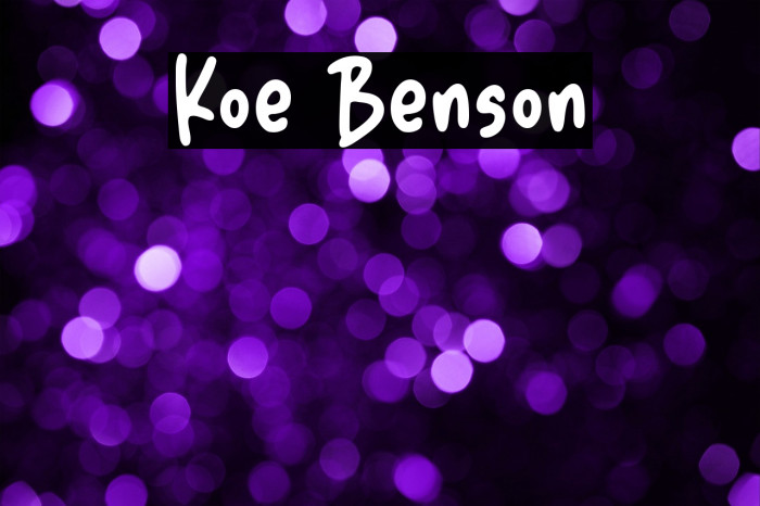 Koe Benson Example 2