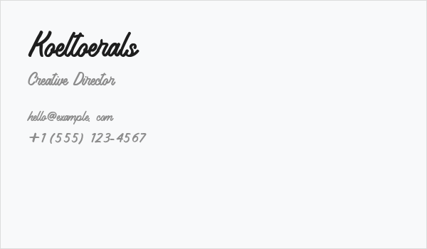 Koeltoerals Business Card