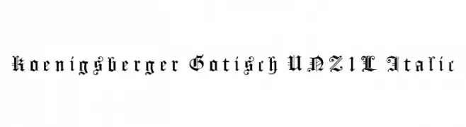 Koenigsberger Gotisch UNZ1L Italic  Frei Schriftart Herunterladen