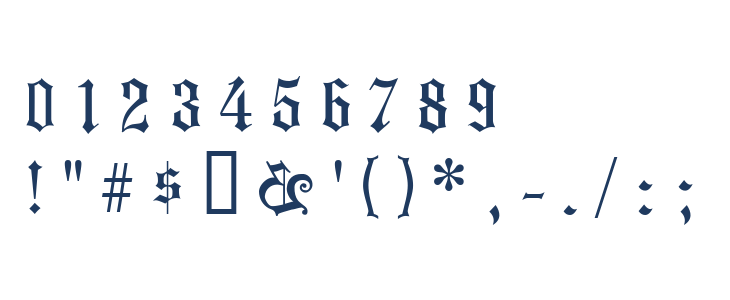 Koenigsberger Gotisch UNZ1L Italic Other Characters