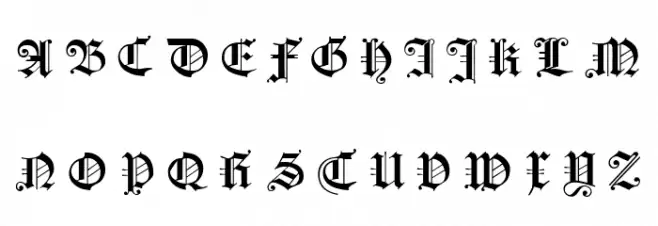 Koenigsberger Gotisch UNZ1L Italic Schriftart Groß