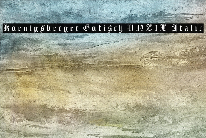 Koenigsberger Gotisch UNZ1L Italic Example 1