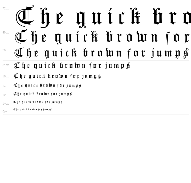 Koenigsberger Gotisch UNZ1L Italic Waterfall