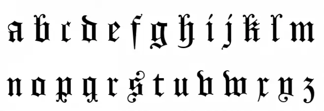 Koenigsberger Gotisch UNZ1L Italic फ़ॉन्ट लोअरकेस
