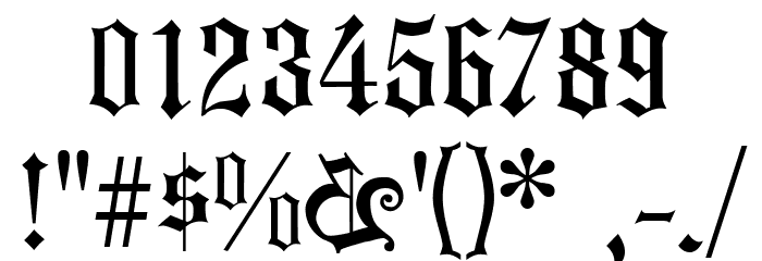 Koenigsberger Gotisch UNZ1L Font OTHER CHARS