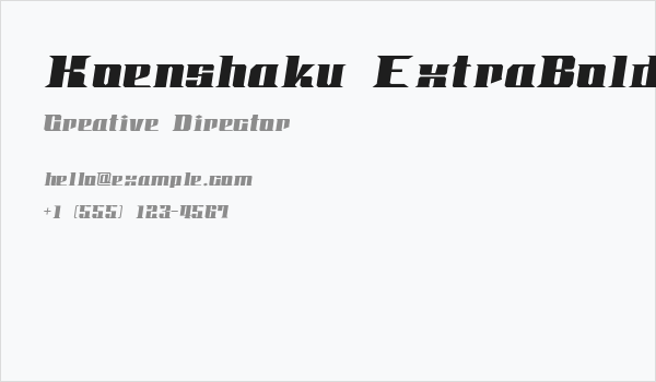 Koenshaku ExtraBold Oblique Business Card