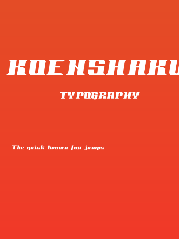Koenshaku ExtraBold Oblique Poster