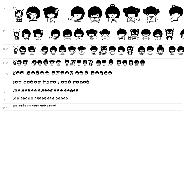 Kokeshi Kawaii Waterfall