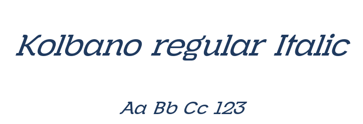 Kolbano regular Italic Font Preview