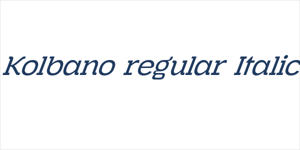 Kolbano regular Italic Logo