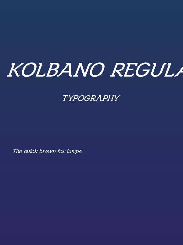 Kolbano regular Italic Poster