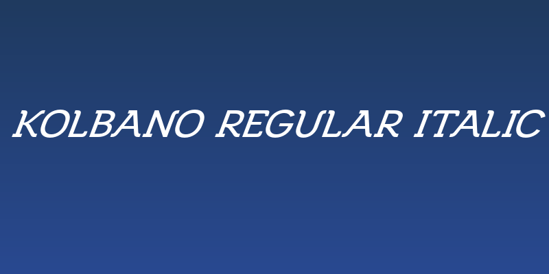 Kolbano regular Italic Social Header