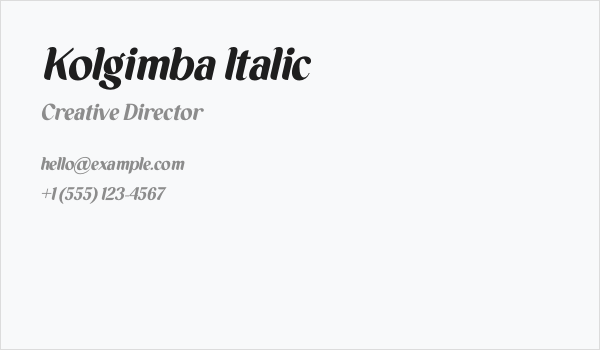 Kolgimba Italic Business Card
