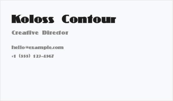 Koloss Contour Business Card