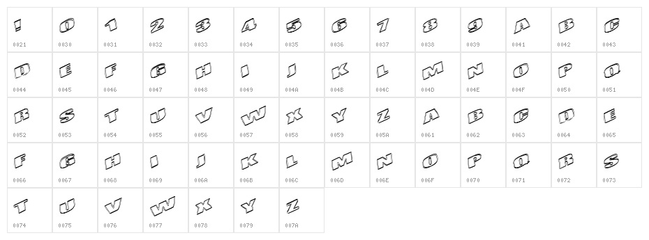 KometenMelodie1 Character Map