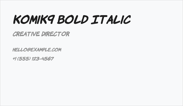 KomiK9 Bold Italic Business Card