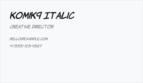 KomiK9 Italic Business Card