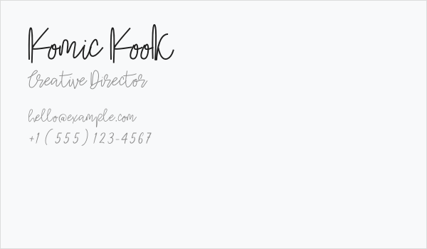 Komic Kook Business Card