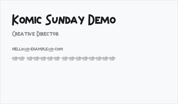 Komic Sunday Demo Business Card