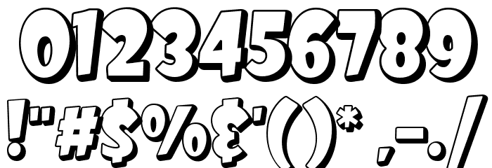 Komigo 3D Regular Font OTHER CHARS