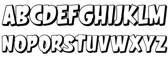 Komigo 3D Regular Schriftart Groß